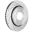 Front, Driver or Passenger Side Brake Disc, Cross-Drilled and Slotted, Vented, 6 Lugs, 13.78 in. Disc Diameter