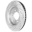 Front, Driver or Passenger Side Brake Disc, Cross-Drilled and Slotted, Vented, 6 Lugs, 13.78 in. Disc Diameter