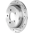2000 Ford Explorer - Rear, Driver or Passenger Side Brake Disc, Natural Finish, Cross-drilled and Slotted, Solid, 5 Lugs, 284.48 mm, 5.0L 8Cyl
