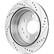 2004-2011 Ford F-150 - Rear, Driver or Passenger Side Brake Disc, Natural Finish, Cross-drilled and Slotted, Vented, 7 Lugs, 348 mm