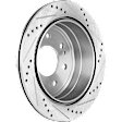 2004-2011 Ford F-150 - Rear, Driver or Passenger Side Brake Disc, Natural Finish, Cross-drilled and Slotted, Vented, 7 Lugs, 348 mm