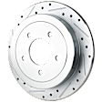 2002 Ford Expedition - Rear, Driver or Passenger Side Brake Disc, Cross-drilled and Slotted, Solid, 5 Lugs, 334 mm, Production Date To March 18 2002, 4.6L 8Cyl