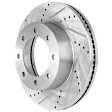 Front, Driver or Passenger Side Brake Disc, Cross-drilled and Slotted, Vented
