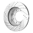 Front, Driver or Passenger Side Brake Disc, Cross-drilled and Slotted, Vented