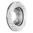 Front, Driver or Passenger Side Brake Disc, Cross-drilled and Slotted, Vented