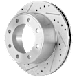 Rear, Driver or Passenger Side Brake Disc, Cross-drilled and Slotted, Vented, Pro-Line Series
