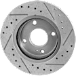 2011-2019 Ford Fiesta - Front, Driver or Passenger Side Brake Disc, Natural Finish, Cross-drilled and Slotted, Vented, 4 Lugs, 258.06 mm