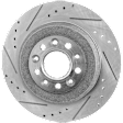 Rear, Driver or Passenger Side Brake Disc, Cross-drilled and Slotted, Solid, 5 Lugs, 12.99 in., Pro-Line Series