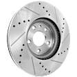 2013-2020 Ford Fusion - Front, Driver or Passenger Side Brake Disc, Natural Finish, Cross-drilled and Slotted, Vented, 5 Lugs, 300 mm