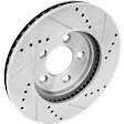 2006 Ford Mustang - Front, Driver or Passenger Side Brake Disc, Natural Finish, Cross-drilled and Slotted, Vented, 5 Lugs, 293.12 mm, 4.0L 6Cyl