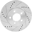 2006 Ford Mustang - Front, Driver or Passenger Side Brake Disc, Natural Finish, Cross-drilled and Slotted, Vented, 5 Lugs, 293.12 mm, 4.0L 6Cyl