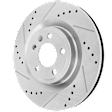 2011-2014 Ford Mustang - Front, Driver or Passenger Side Brake Disc, Natural Finish, Cross-drilled and Slotted, Vented, 5 Lugs, 336.04 mm