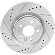 2011-2014 Ford Mustang - Front, Driver or Passenger Side Brake Disc, Natural Finish, Cross-drilled and Slotted, Vented, 5 Lugs, 336.04 mm