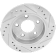 1998 Ford Mustang - Rear, Driver or Passenger Side Brake Disc, Natural Finish, Cross-drilled and Slotted, Solid, 5 Lugs, 266.95 mm, 4.6L 8Cyl