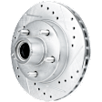 Front, Driver or Passenger Side Brake Disc, Cross-drilled and Slotted, Vented, 5 Lugs, 266.7 mm