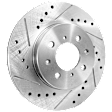 2005 Honda Civic - Front, Driver or Passenger Side Brake Disc, Natural Finish, Cross-drilled and Slotted, Vented, 4 Lugs, 261.87 mm, 1.7L 4Cyl