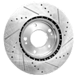 Front, Driver or Passenger Side Brake Disc, Cross-drilled and Slotted, Vented