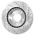 Front, Driver or Passenger Side Brake Disc, Cross-drilled and Slotted, Vented