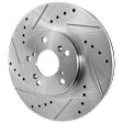 Front, Driver or Passenger Side Brake Disc, Cross-Drilled and Slotted, Vented, 5 Lugs, 11.81 in. Disc Diameter, Standard Front Caliper