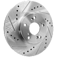 Front, Driver or Passenger Side Brake Disc, Cross-Drilled and Slotted, Vented, 5 Lugs, 11.81 in. Disc Diameter, Standard Front Caliper