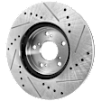 Front, Driver or Passenger Side Brake Disc, Cross-Drilled and Slotted, Vented, 5 Lugs, 11.81 in. Disc Diameter, Standard Front Caliper