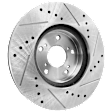 Front, Driver or Passenger Side Brake Disc, Cross-Drilled and Slotted, Vented, 5 Lugs, 11.81 in. Disc Diameter, Standard Front Caliper