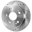 2006-2015 Honda Civic - Rear, Driver or Passenger Side Brake Disc, Natural Finish, Cross-drilled and Slotted, Solid, 5 Lugs, 259.59 mm