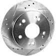 2006-2015 Honda Civic - Rear, Driver or Passenger Side Brake Disc, Natural Finish, Cross-drilled and Slotted, Solid, 5 Lugs, 259.59 mm
