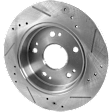 2006-2015 Honda Civic - Rear, Driver or Passenger Side Brake Disc, Natural Finish, Cross-drilled and Slotted, Solid, 5 Lugs, 259.59 mm