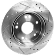 2006-2015 Honda Civic - Rear, Driver or Passenger Side Brake Disc, Natural Finish, Cross-drilled and Slotted, Solid, 5 Lugs, 259.59 mm