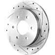 Rear, Driver or Passenger Side Brake Disc, Cross-drilled and Slotted, Solid