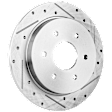 Rear, Driver or Passenger Side Brake Disc, Cross-drilled and Slotted, Solid
