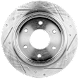 Rear, Driver or Passenger Side Brake Disc, Cross-drilled and Slotted, Solid