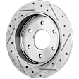 Rear, Driver or Passenger Side Brake Disc, Cross-drilled and Slotted, Solid