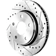 2007-2017 Jeep Wrangler - Front, Driver or Passenger Side Brake Disc, Cross-drilled and Slotted, Vented, 5 Lugs, 302 mm