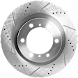 2017 Lexus GX460 - Front, Driver or Passenger Side Brake Disc, Natural Finish, Cross-drilled and Slotted, Vented, 6 Lugs, 338.07 mm, 4.6L 8Cyl