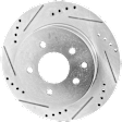 Rear, Driver or Passenger Side Brake Disc, Cross-Drilled and Slotted, Solid, 5 Lugs, 11.49 in. Disc Diameter