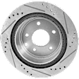 Rear, Driver or Passenger Side Brake Disc, Cross-Drilled and Slotted, Solid, 5 Lugs, 11.49 in. Disc Diameter