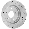 Front, Driver or Passenger Side Brake Disc, Cross-drilled and Slotted, Vented