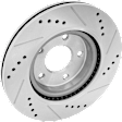 Front, Driver or Passenger Side Brake Disc, Cross-drilled and Slotted, Vented