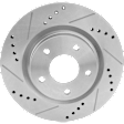 Front, Driver or Passenger Side Brake Disc, Cross-drilled and Slotted, Vented