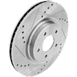 Front, Driver or Passenger Side Brake Disc, Cross-drilled and Slotted, Vented, Pro-Line Series
