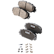 Front Brake Pad Set, Ceramic, Hardware Includes (4) Pieces Anti Rattle Spring, (8) Pieces Pad Locating Clip