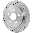 2015 Toyota Prius - Rear, Driver or Passenger Side Brake Disc, Natural Finish, Cross-drilled and Slotted, Solid, 5 Lugs, 259.08 mm, 1.8L 4Cyl