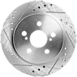 2015 Toyota Prius - Rear, Driver or Passenger Side Brake Disc, Natural Finish, Cross-drilled and Slotted, Solid, 5 Lugs, 259.08 mm, 1.8L 4Cyl