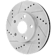 2000 Toyota Solara - Front, Driver or Passenger Side Brake Disc, Natural Finish, Cross-drilled and Slotted, Vented, 5 Lugs, 275 mm, 2.2L 4Cyl