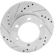 2000 Toyota 4Runner - Front, Driver or Passenger Side Brake Disc, Natural Finish, Cross-drilled and Slotted, Vented, 6 Lugs, 296.93 mm, Front Caliper Casting# S12WE, 3.4L 6Cyl