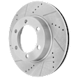 Front, Driver or Passenger Side Brake Disc, Cross-drilled and Slotted, Vented, 6 Lugs, 318.77 mm