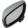Driver Side Mirror, Power Adjust, Manual Folding, Heated, Chrome, In-housing Signal Light, With memory, No Puddle Light, No Auto-Dimming, With Blind Spot Light in Housing