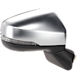 Passenger Side Mirror, Power Adjust, Manual Folding, Heated, Chrome, In-housing Signal Light, With memory, No Puddle Light, No Auto-Dimming, With Blind Spot Light in Housing